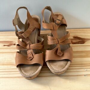 Sperry | Top Sider Leather and Faux Cork Wedge Sandal sz 8.5